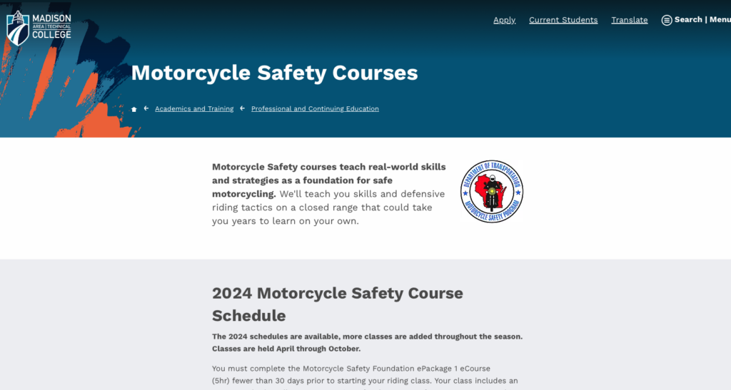 Madison College - Motorcycle Safety Courses